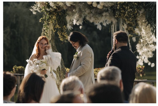 Wedding ceremony — floral arch