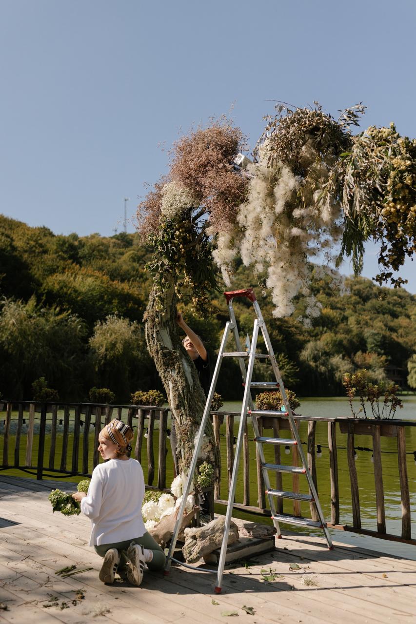 Floral installation — lakeside build